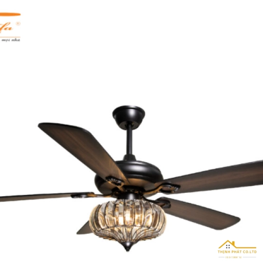 ĐÈN QUẠT TRẦN CÁNH GỖ CỔ ĐIỂN QVIFA - 85