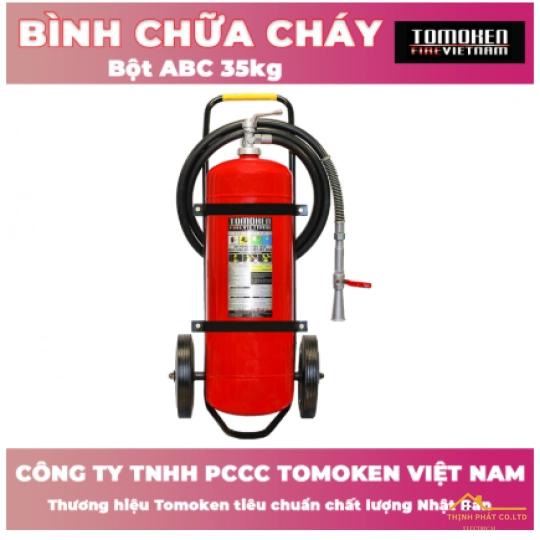 BÌNH CHỮA CHÁY XE ĐẨY BỘT ABC 35KG - TOMOKEN
