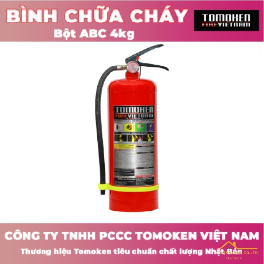 BÌNH CHỮA CHÁY XÁCH TAY BỘT ABC 4KG - TOMOKEN