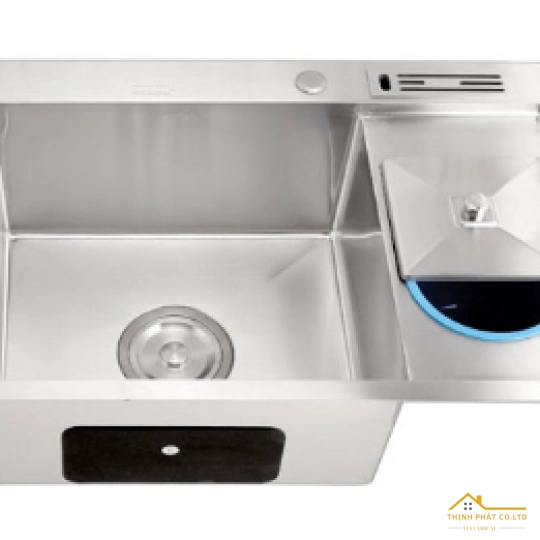 CHẬU RỬA CHÉN 2 HỘ ĐỀU, KÈM DẮT DAO THỚT VÀ HỐ RÁC 100X48CM MÃ C28