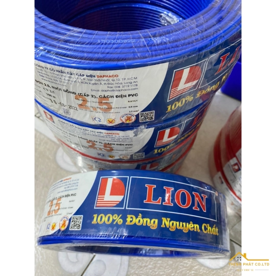 Cáp điện lực hạ thế, ruột đồng Lion CV-2.5 (7/0.67) - 0.6/1 kV 