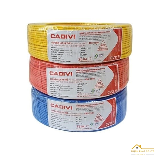 Dây điện 1 lõi Cadivi CV-2.5 mm² – 0.6/1KV