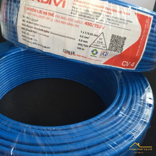 Dây điện 1 lõi Cadivi CV-4.0 mm² – 0.6/1KV
