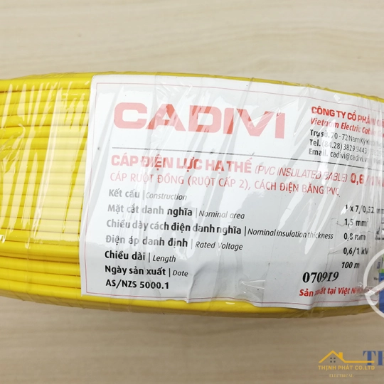 Dây điện 1 lõi Cadivi CV-8.0 mm² – 600v