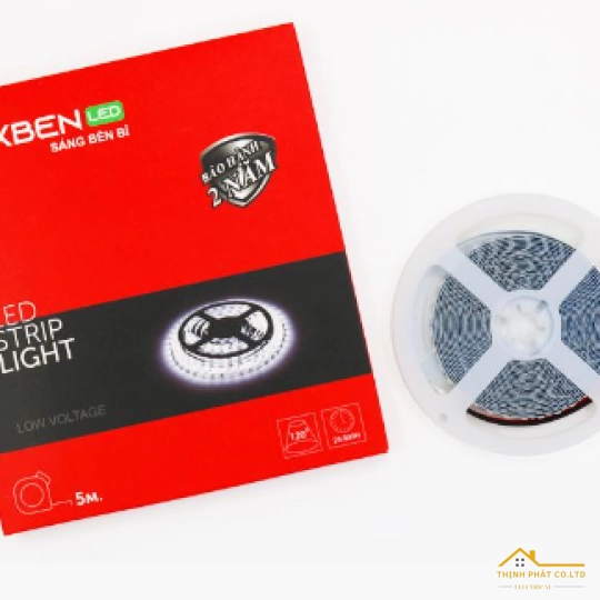 ĐÈN LED DÂY DÁN 2835 12V-CUỘN 5M - MAXBEN - LD-MB-2835-120P-12V-IP20