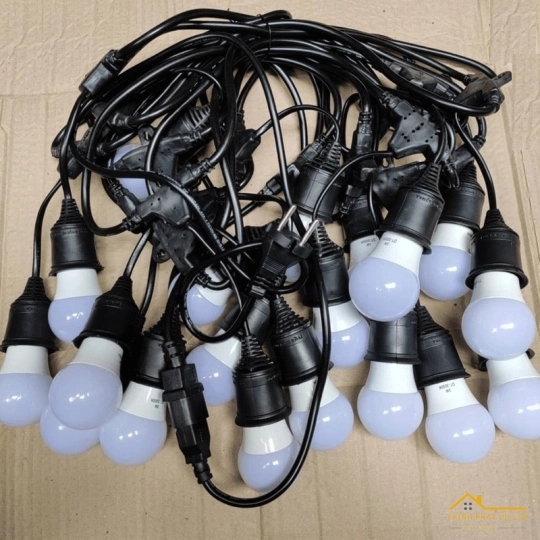 DÂY ĐUI ĐÈN TREO E27 - 10M 15 ĐUI - DÂY ĐỒNG
