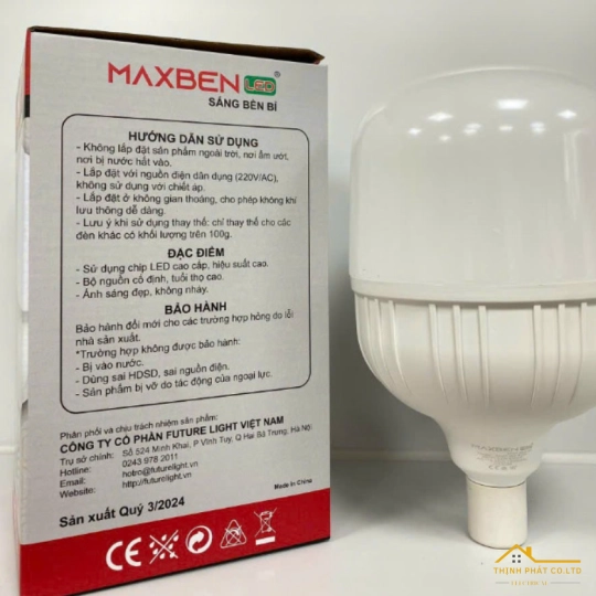 ĐÈN LED BULB TRỤ 20W HAPPY MAXBEN BE27-MB-TV2-20