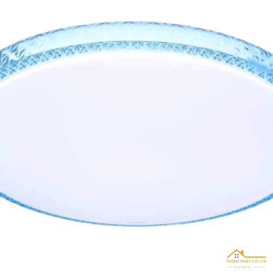 ĐÈN LED ỐP TRẦN PHA LÊ 3 MÀU 36W VIỀN XANH - KOSOOM - OP-KS-PLX-36-DM