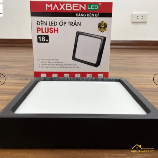 ĐÈN LED ỐP TRẦN PLUSH MAXBEN VUÔNG 18W - OP-MB-PLVD-18/ OP-MB-PLVD-18-DM