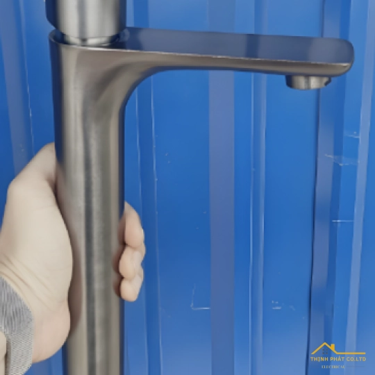 VÒI LAVABO NÓNG LẠNH INOX SƠN TĨNH ĐIỆN XÁM 30CM S725T3