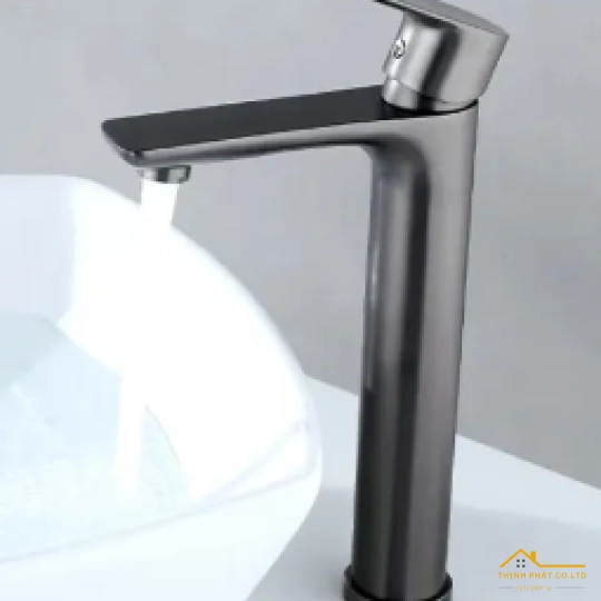 VÒI LAVABO NÓNG LẠNH INOX SƠN TĨNH ĐIỆN XÁM 30CM S725T3