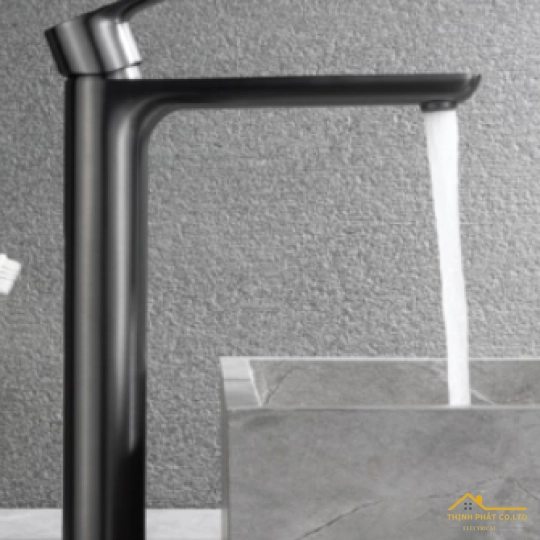 VÒI LAVABO NÓNG LẠNH INOX SƠN TĨNH ĐIỆN XÁM 30CM S725T3