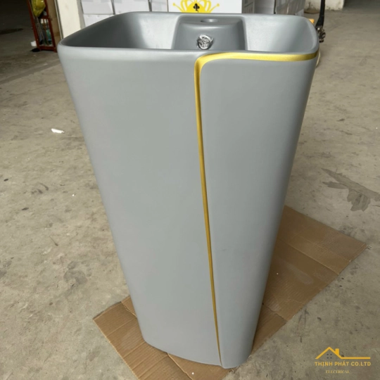 LAVABO TRỤ ĐỨNG VUÔNG XÁM CHỈ VÀNG SA5128