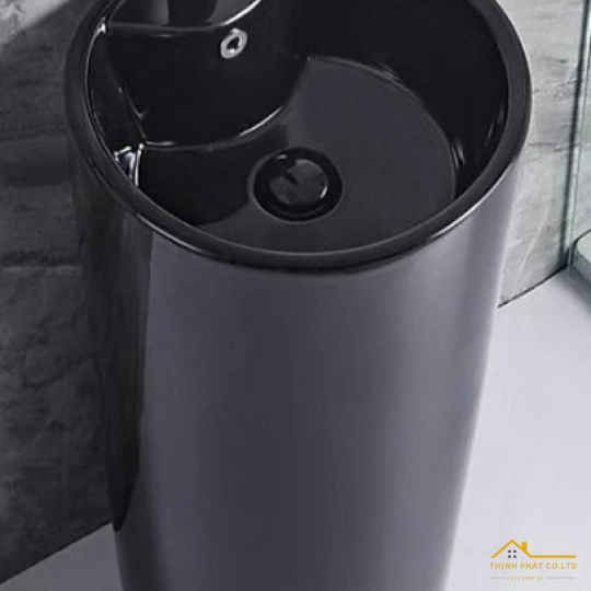 LAVABO TRỤ ĐỨNG TRÒN ĐEN SA5134