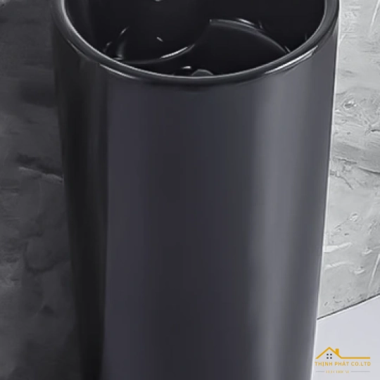 LAVABO TRỤ ĐỨNG TRÒN ĐEN SA5134