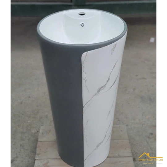 LAVABO TRỤ ĐỨNG TRÒN XÁM TRẮNG VÂN MÂY SA5137