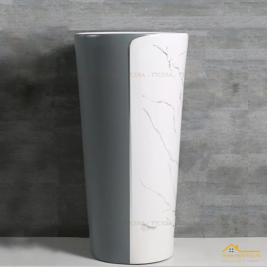 LAVABO TRỤ ĐỨNG TRÒN XÁM TRẮNG VÂN MÂY SA5137