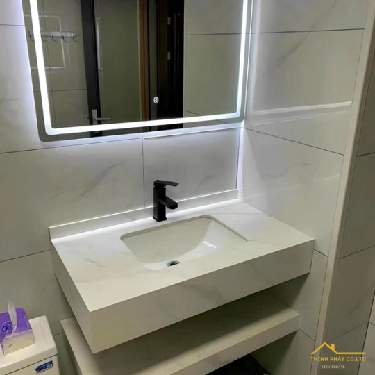 BÀN ĐÁ LAVABO 2 TẦNG CHỐNG TRẦY MÀU TRẮNG SABD70