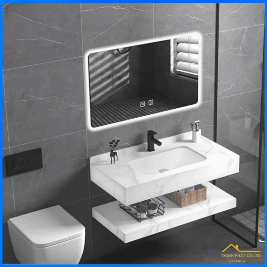 BÀN ĐÁ LAVABO 2 TẦNG CHỐNG TRẦY MÀU TRẮNG SABD70
