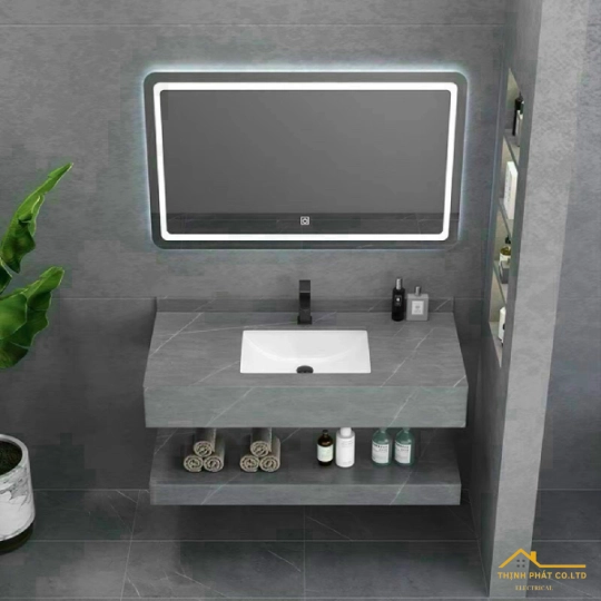 BÀN ĐÁ LAVABO 2 TẦNG CHỐNG TRẦY MÀU XÁM SABD72