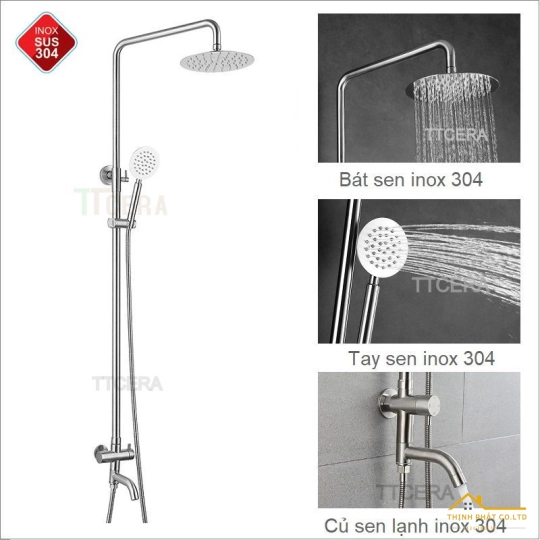 BỘ CÂY SEN TẮM TRÒN LẠNH 304