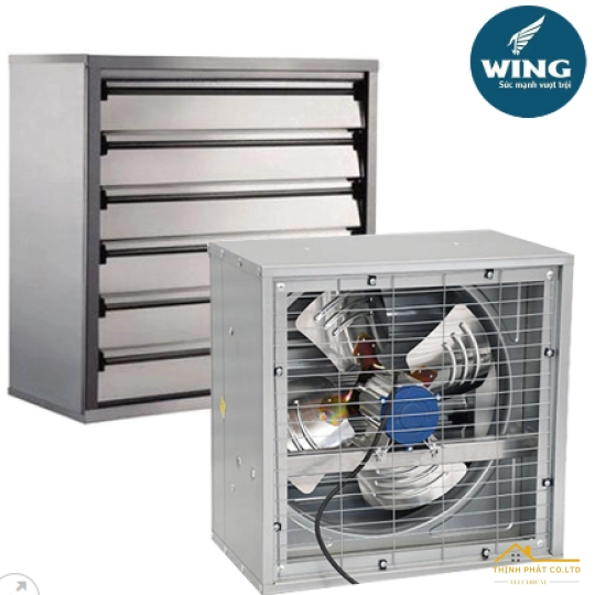 QUẠT THÔNG GIÓ VUÔNG TMG-500 180W/380V WING KHUNG THÉP 0.7MM