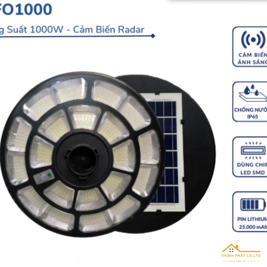 ĐÈN SÂN VƯỜN NĂNG LƯỢNG MẶT TRỜI 1000W JD-UFO1000 JINDIAN